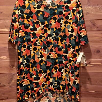 LuLaRoe Disney Irma Style Short Sleeve Shirt XS Minnie Mouse New With Tags Multi